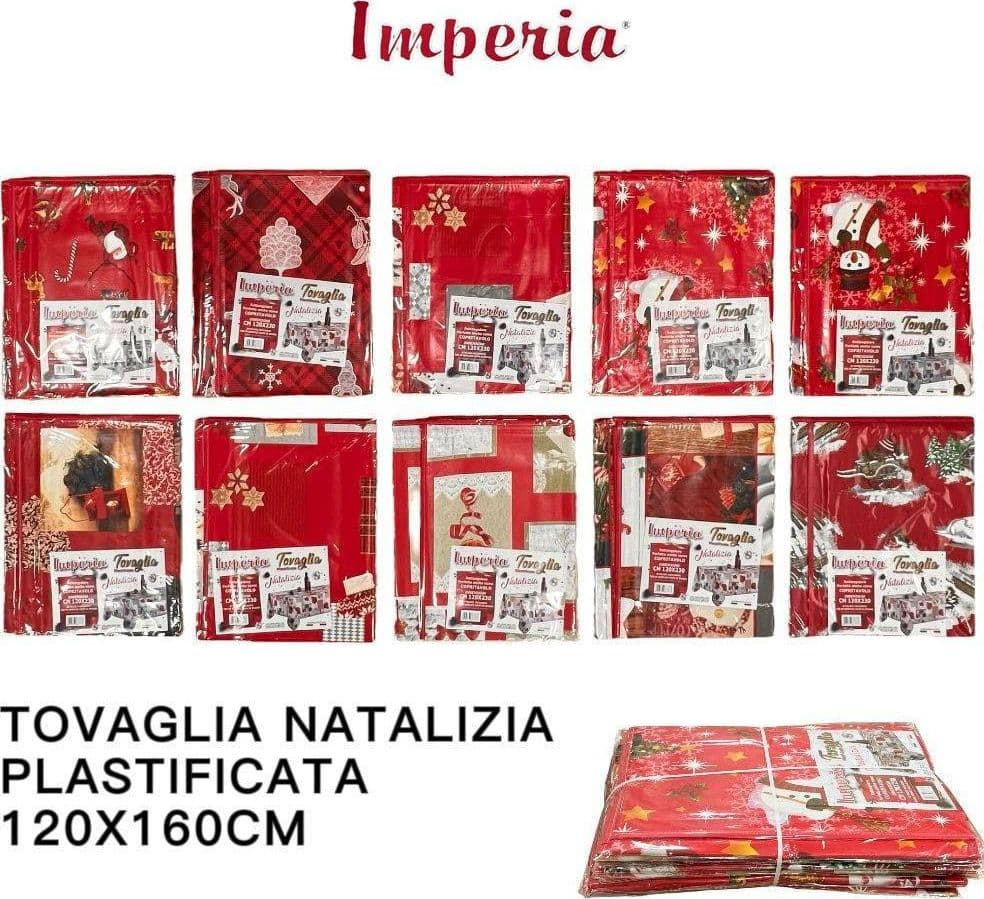 TOVAGLIA COPRITAVOLO NATALE PLASTIFICATA ANTIMACCHIA VARIE FANTASIE MIS. 120*160 in Tovaglie Trade Shop italia - Napoli, commercioVirtuoso.it