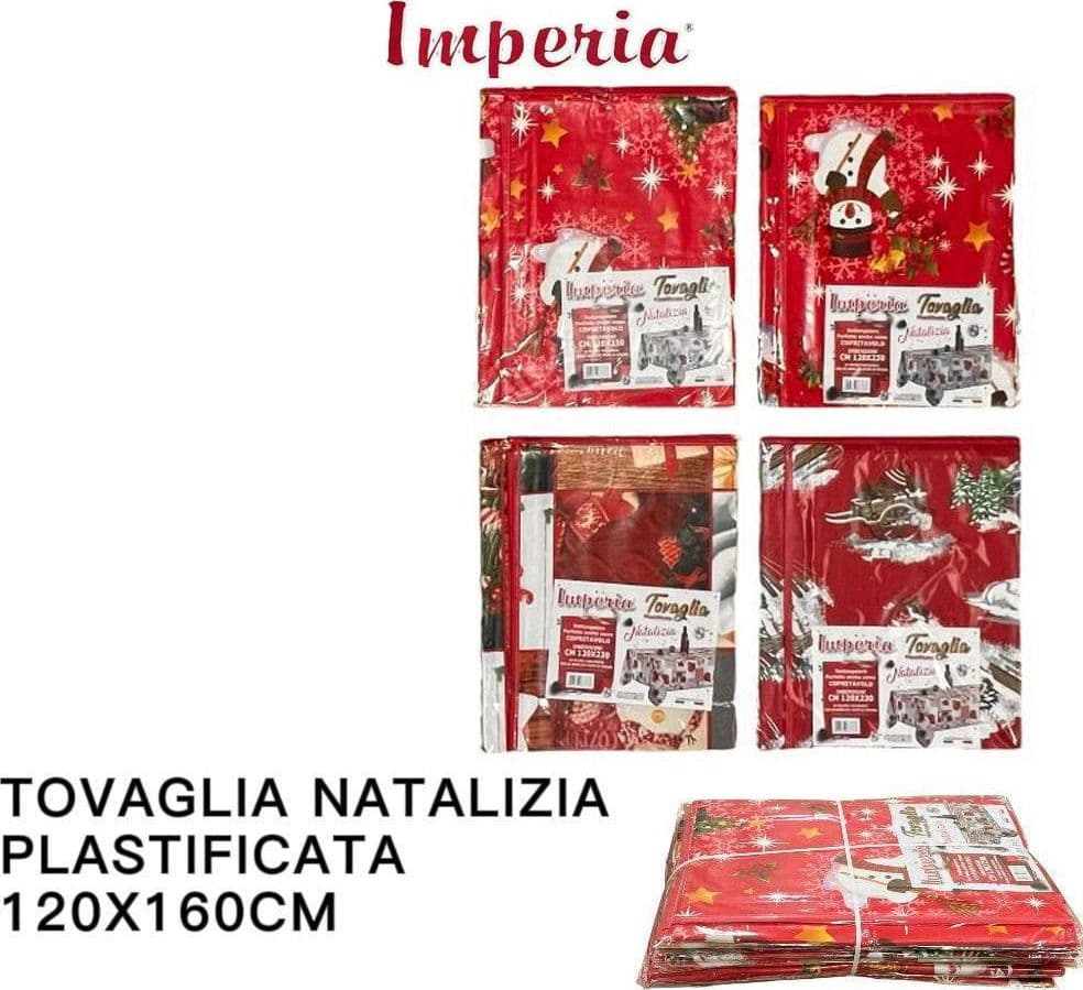 TOVAGLIA COPRITAVOLO NATALE PLASTIFICATA ANTIMACCHIA VARIE FANTASIE MIS. 120*160 in Tovaglie Trade Shop italia - Napoli, commercioVirtuoso.it