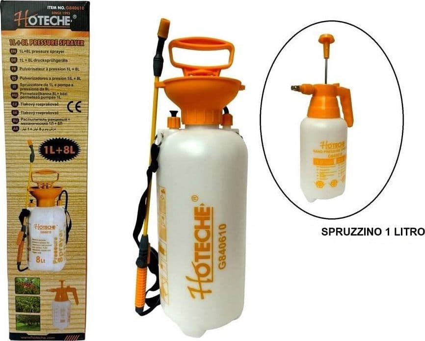 POMPA IRRORATRICE A PRESSIONE 8 LITRI + SPRUZZINO VAPORIZZATORE MANUALE 1 LITRO in Nebulizzatori Trade Shop italia - Napoli, commercioVirtuoso.it