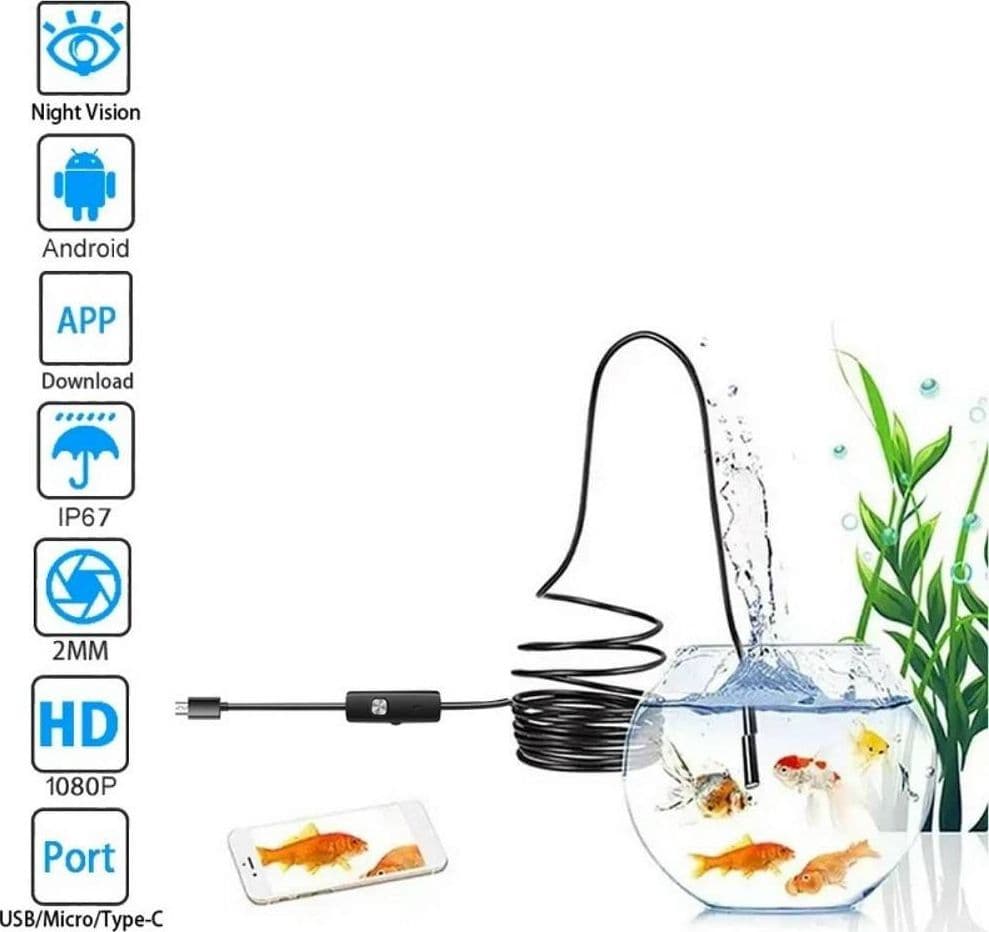 TELECAMERA ENDOSCOPICA 10 MT TYPE-C USB MINI USB F FLESSIBILE IMPERMEABILE 6 LED in Telecamere di ispezione Trade Shop italia - Napoli, commercioVirtuoso.it