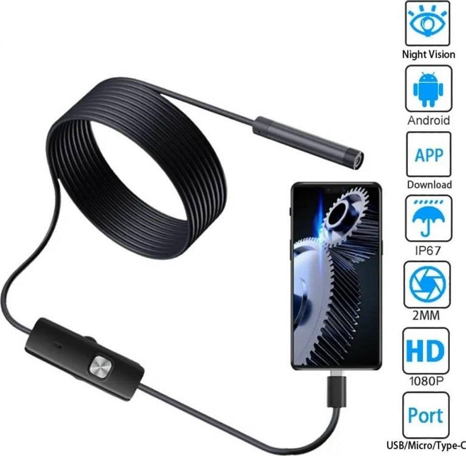 TELECAMERA ENDOSCOPICA 10 MT TYPE-C USB MINI USB F FLESSIBILE IMPERMEABILE 6 LED in Telecamere di ispezione Trade Shop italia - Napoli, commercioVirtuoso.it