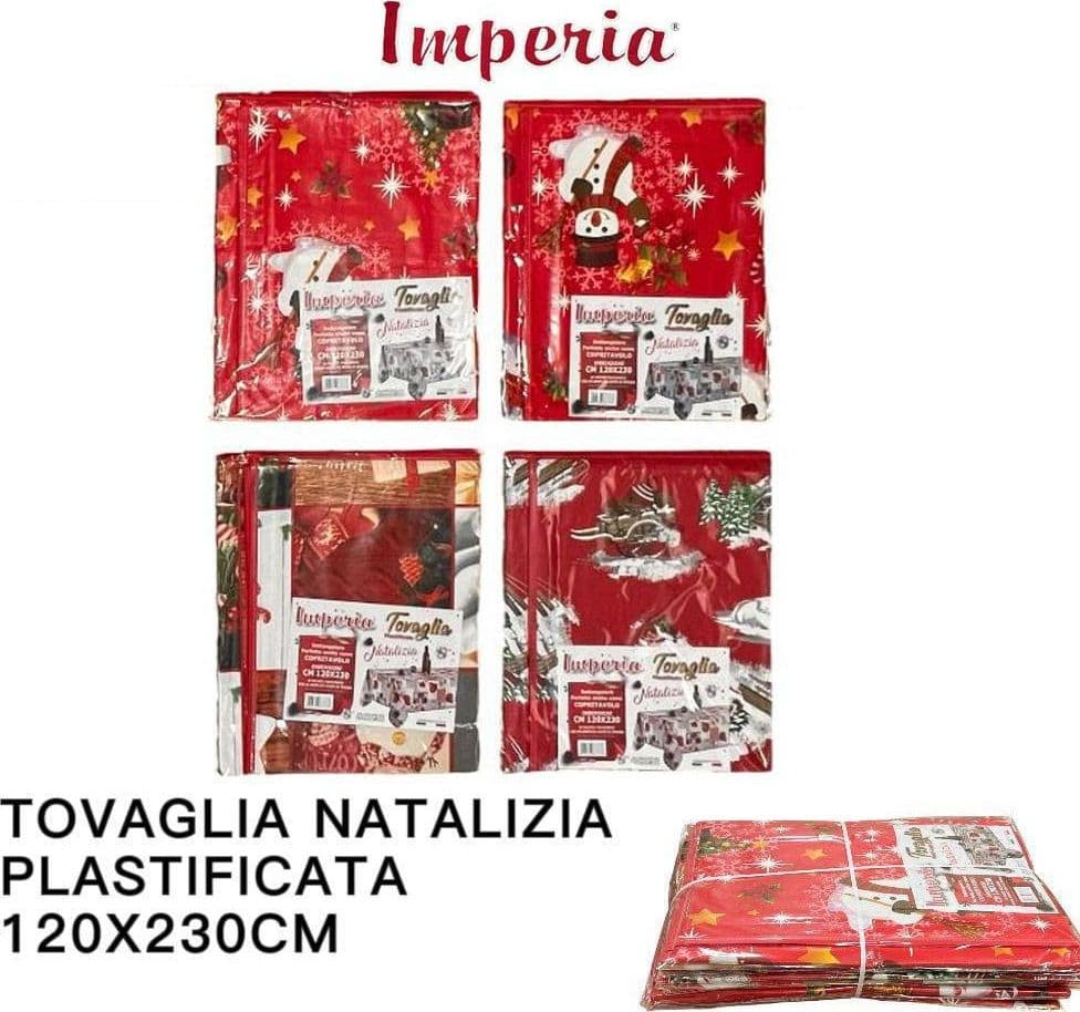 TOVAGLIA COPRITAVOLO NATALE PLASTIFICATA ANTIMACCHIA VARIE FANTASIE MIS. 120*230 in Tovaglie Trade Shop italia - Napoli, commercioVirtuoso.it