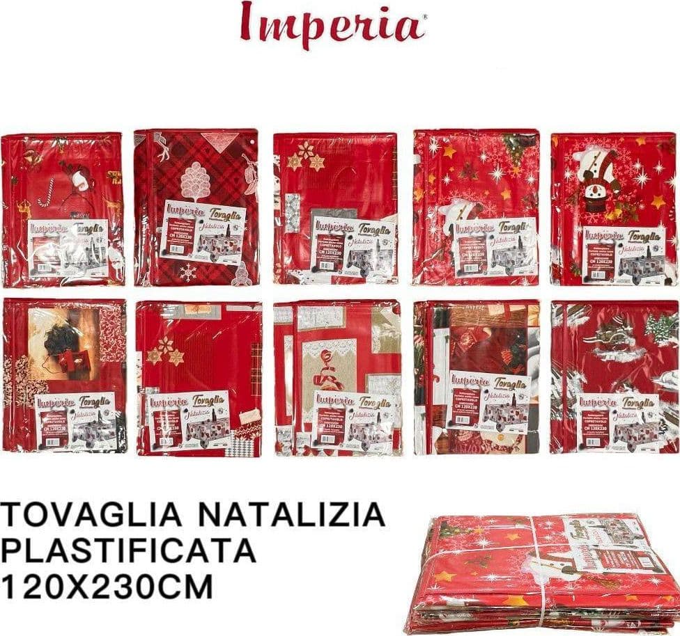 TOVAGLIA COPRITAVOLO NATALE PLASTIFICATA ANTIMACCHIA VARIE FANTASIE MIS. 120*230 in Tovaglie Trade Shop italia - Napoli, commercioVirtuoso.it