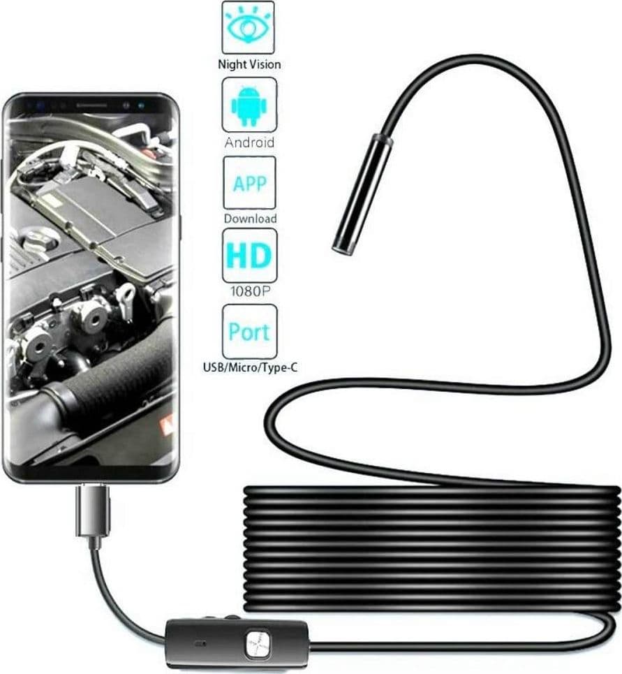 TELECAMERA ENDOSCOPICA 5 MT TYPE-C USB MINI USB F FLESSIBILE IMPERMEABILE 6 LED in Telecamere di ispezione Trade Shop italia - Napoli, commercioVirtuoso.it