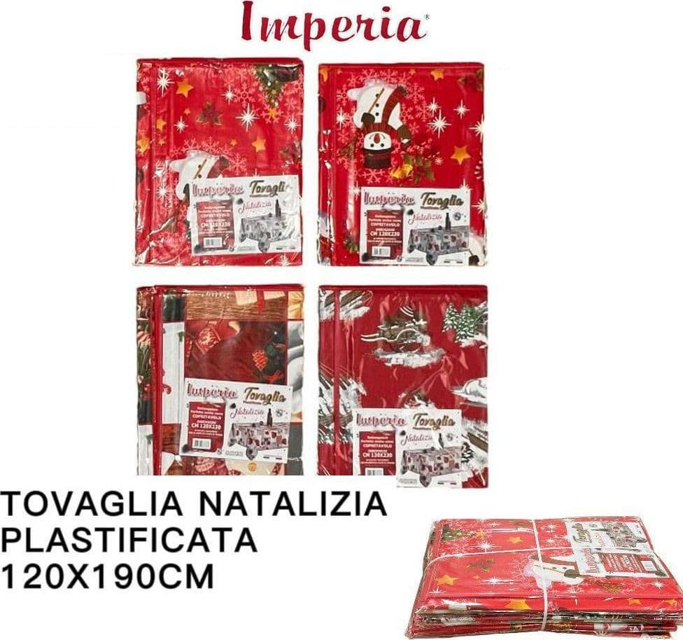 TOVAGLIA COPRITAVOLO NATALE PLASTIFICATA ANTIMACCHIA VARIE FANTASIE MIS. 120*190 in Tovaglie Trade Shop italia - Napoli, commercioVirtuoso.it