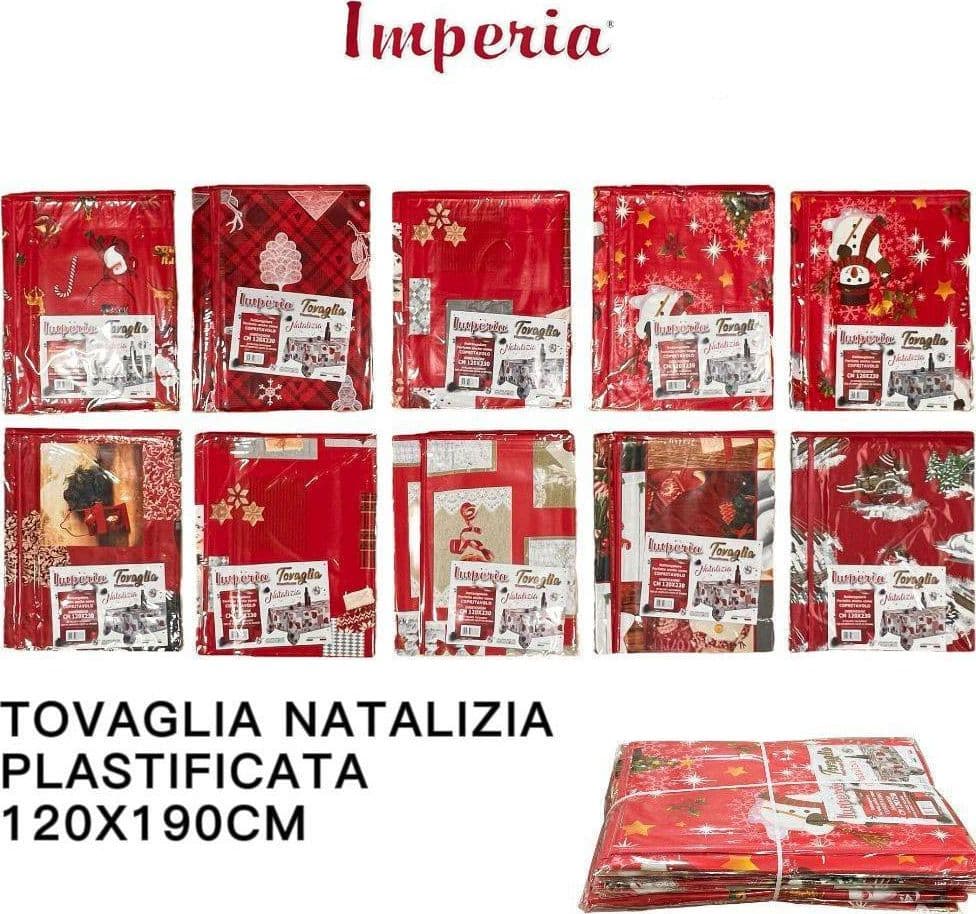 TOVAGLIA COPRITAVOLO NATALE PLASTIFICATA ANTIMACCHIA VARIE FANTASIE MIS. 120*190 in Tovaglie Trade Shop italia - Napoli, commercioVirtuoso.it