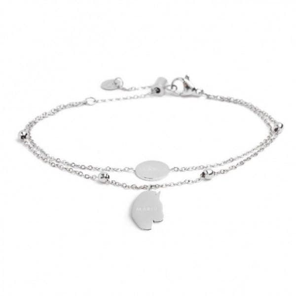 Marlù BRACCIALE CON PENDENTE UNICORNO DOPPIA CATENA ACCIAIO in Bracciali Alba Gioielli - Casoria, commercioVirtuoso.it