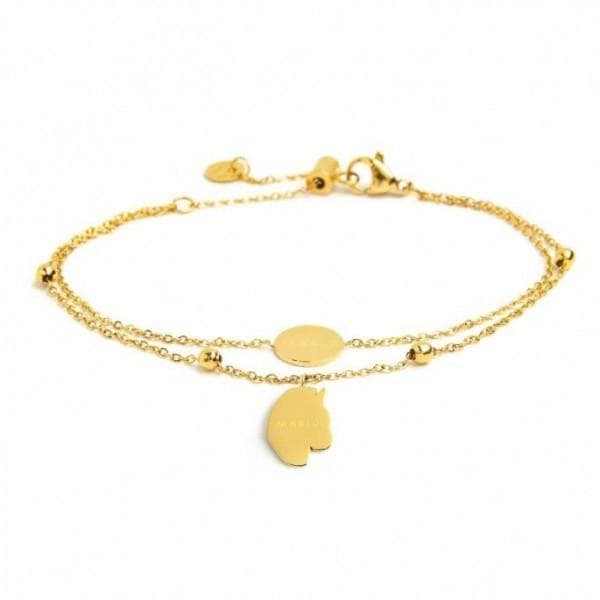 Marlù BRACCIALE CON PENDENTE UNICORNO DOPPIA CATENA PVD ORO in Bracciali Alba Gioielli - Casoria, commercioVirtuoso.it