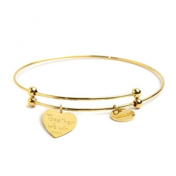 Marlù BRACCIALE RIGIDO CON PENDENTE CUORE ARCOBALENO PVD ORO in Bracciali Alba Gioielli - Casoria, commercioVirtuoso.it