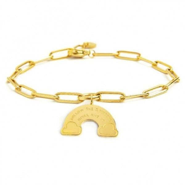 Marlù BRACCIALE CON PENDENTE ARCOBALENO PVD ORO