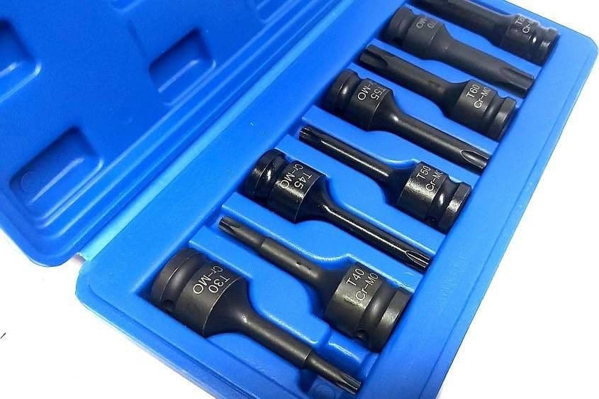 SET 8 PEZZI CHIAVI BUSSOLE TORX ATTACCO 1/2" T30 T80 A IMPATTO LUNGHE 78 MM in Set di attrezzi Trade Shop italia - Napoli, commercioVirtuoso.it