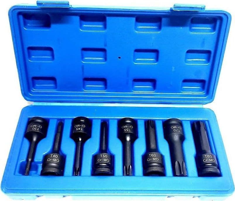 SET 8 PEZZI CHIAVI BUSSOLE TORX ATTACCO 1/2" T30 T80 A IMPATTO LUNGHE 78 MM in Set di attrezzi Trade Shop italia - Napoli, commercioVirtuoso.it