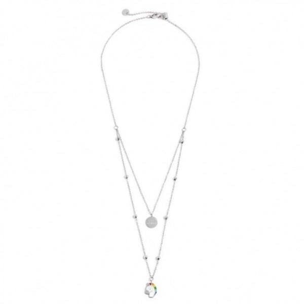 Marlù COLLANA DOPPIA CATENA CON PENDENTE UNICORNO ACCIAIO in Collane Alba Gioielli - Casoria, commercioVirtuoso.it