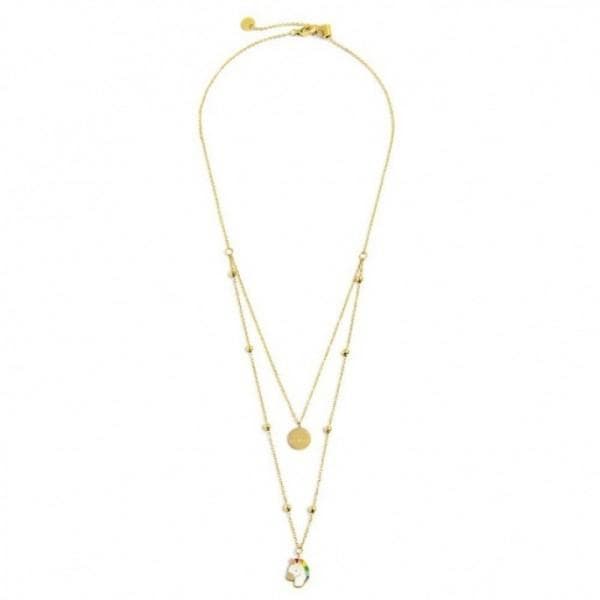 Marlù COLLANA DOPPIA CATENA CON PENDENTE UNICORNO PVD ORO in Collane Alba Gioielli - Casoria, commercioVirtuoso.it