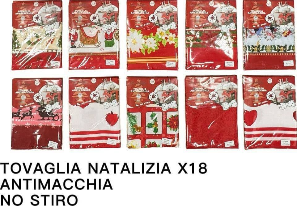 TOVAGLIA NATALIZIA ANTIMACCHIA NO STIRO IMPERMEABILE VARIE FANTASIE 18 POSTI in Tovaglie Trade Shop italia - Napoli, commercioVirtuoso.it