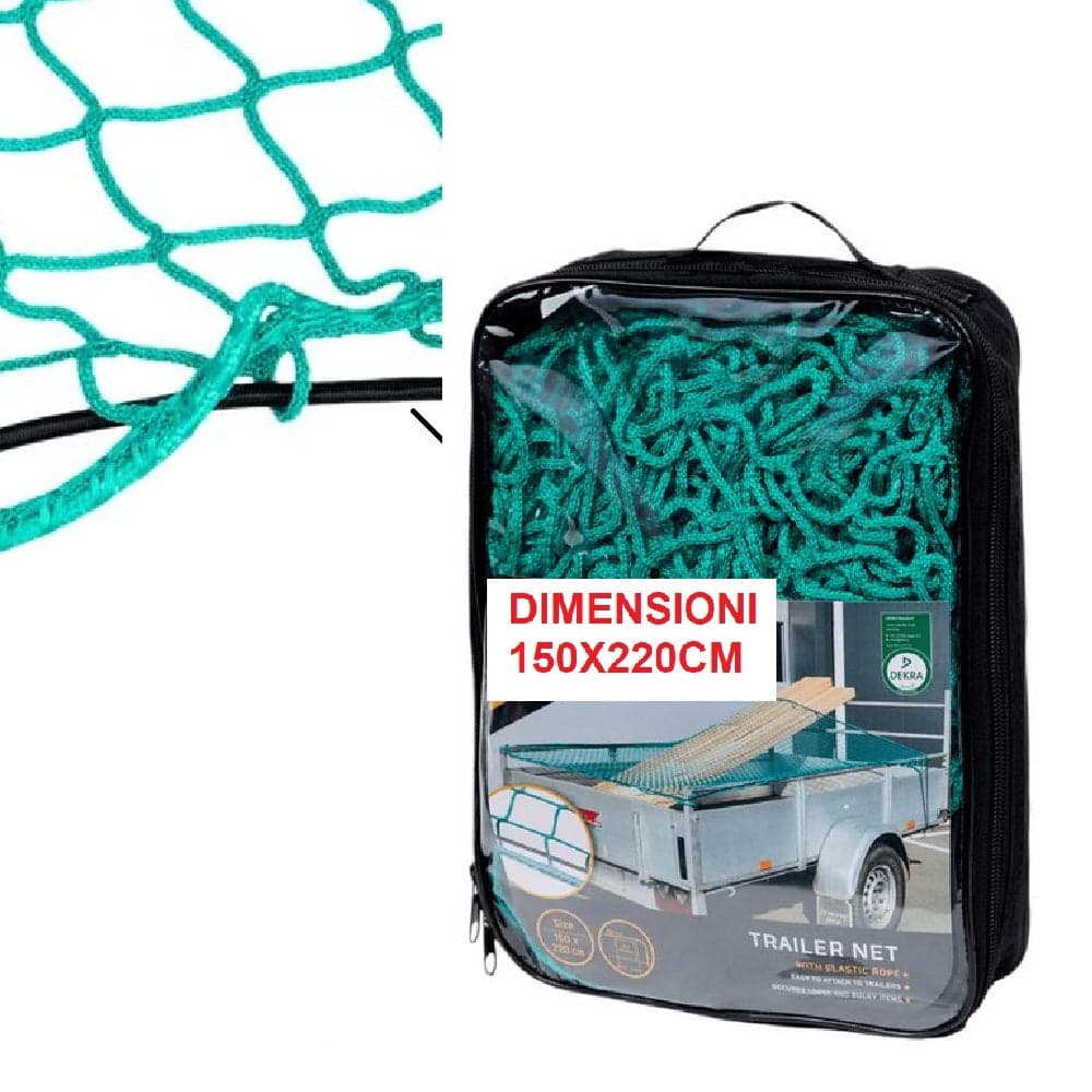 Rete di Sicurezza Rimorchio Auto 150x220 cm Elastica con Borsa Trasporto Inclusa in Coperture per rimorchi Danyx - Casoria, commercioVirtuoso.it