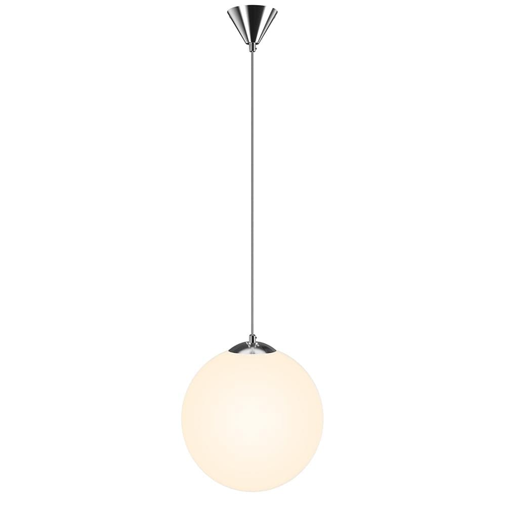 Lampadario Sospensione Moderno Vetro Sfera 50cm Design E27 Bianco Opaco Cromo in Lampade a sospensione Danyx - Casoria, commercioVirtuoso.it