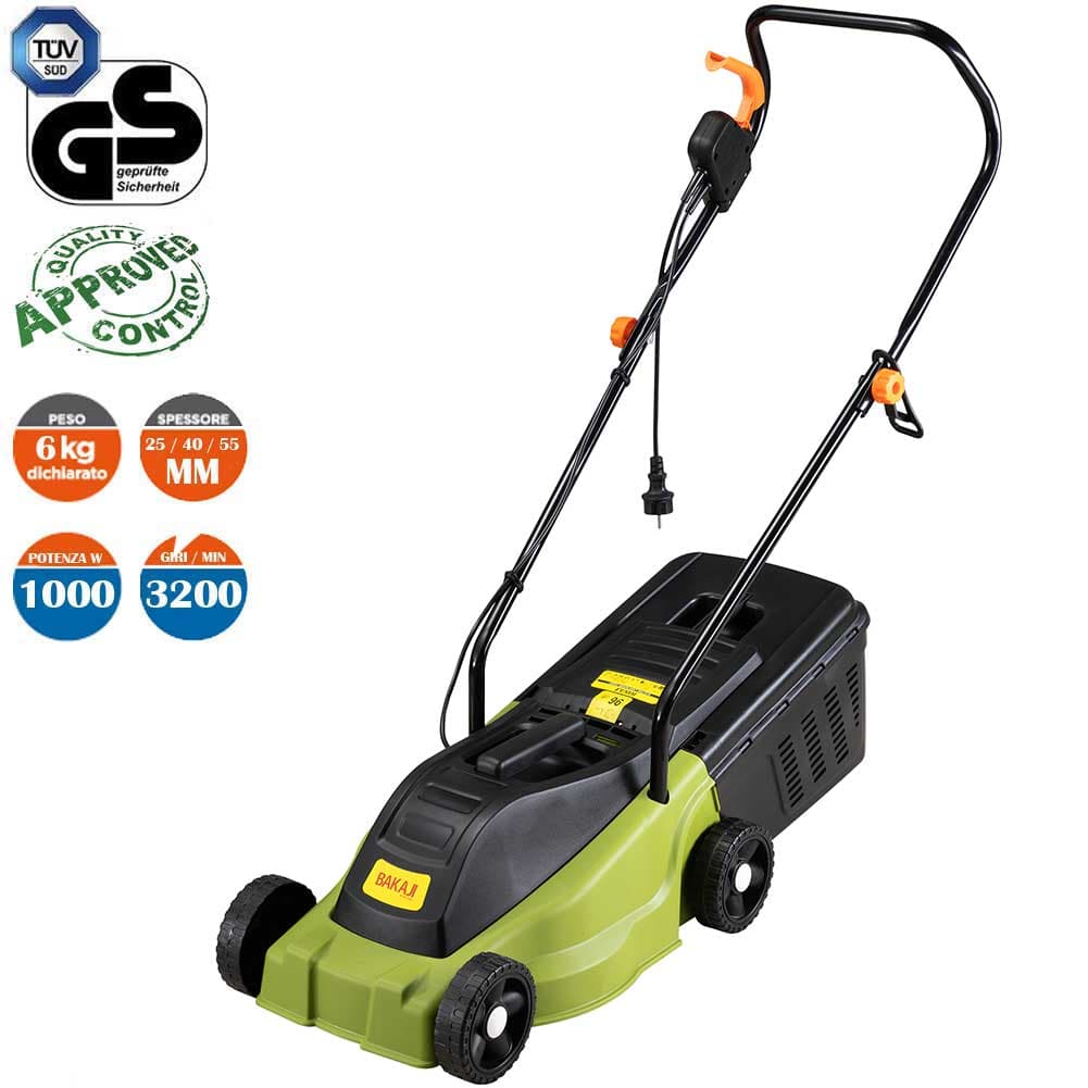 Tagliaerba Elettrico 1000W Rasaerba 30cm Regolabile con Serbatoio Raccolta 25LT in Tagliaerba con lama rotante Danyx - Casoria, commercioVirtuoso.it