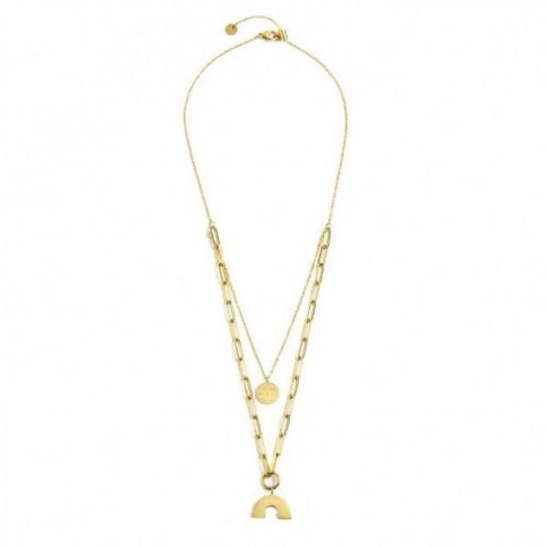 Marlù COLLANA DOPPIA CATENA CON PENDENTE ARCOBALENO PVD ORO in Collane Alba Gioielli - Casoria, commercioVirtuoso.it