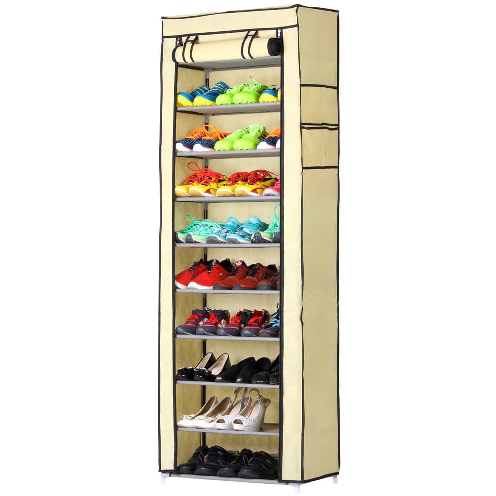 Armadietto Scarpiera Salvaspazio fino a 30 Paia Scaffale Metallo TNT Beige H175cm in Scaffali portascarpe Danyx - Casoria, commercioVirtuoso.it