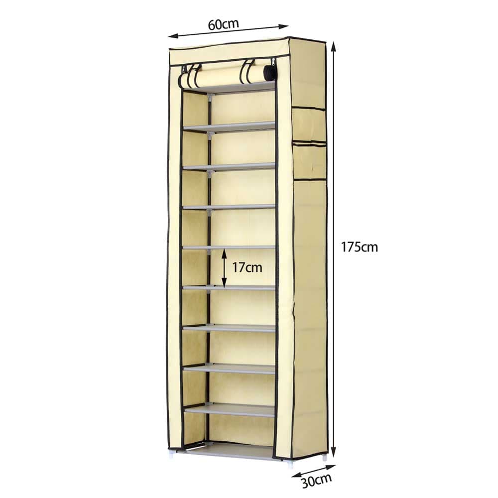 Armadietto Scarpiera Salvaspazio fino a 30 Paia Scaffale Metallo TNT Beige H175cm in Scaffali portascarpe Danyx - Casoria, commercioVirtuoso.it