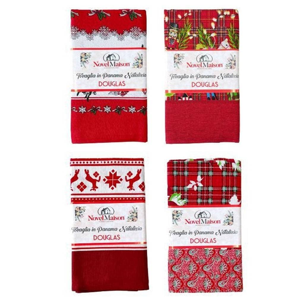 TOVAGLIA NATALIZIA TESSUTO PANAMA RESISTENTE TEMA NATALE VARIE FANTASIE 6 POSTI in Tovaglie Trade Shop italia - Napoli, commercioVirtuoso.it