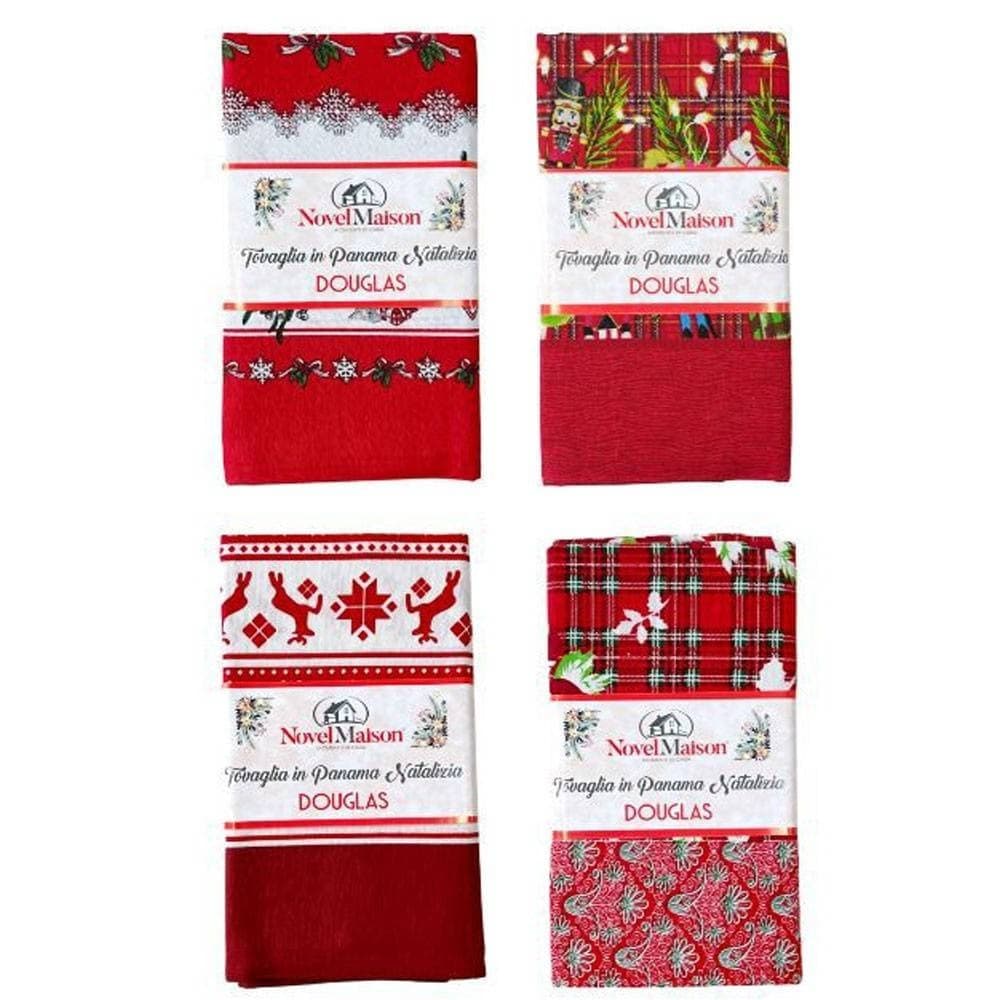 TOVAGLIA NATALIZIA TESSUTO PANAMA RESISTENTE TEMA NATALE VARIE FANTASIE 12 POSTI in Tovaglie Trade Shop italia - Napoli, commercioVirtuoso.it
