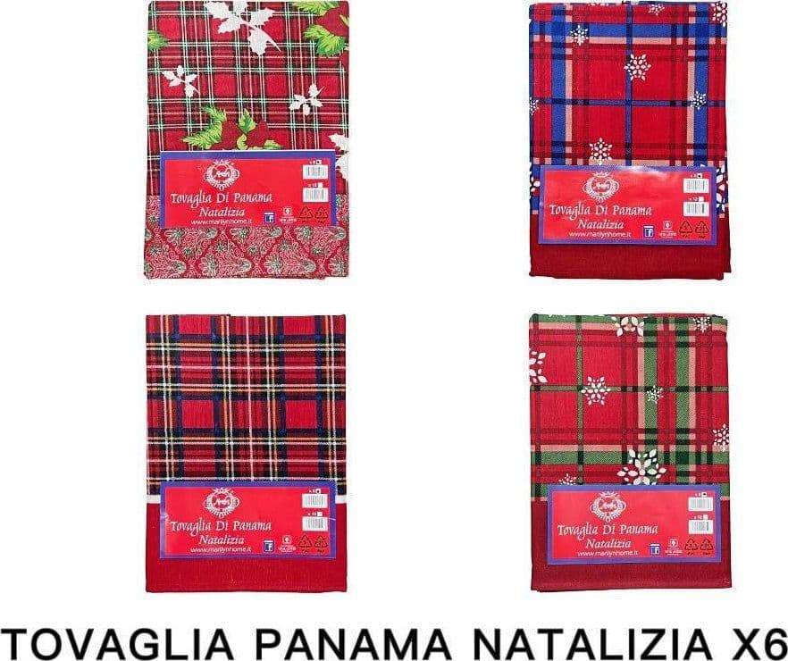 TOVAGLIA NATALIZIA PANAMA TESSUTO RESISTENTE TEMA NATALE VARIE FANTASIE 6 POSTI in Tovaglie Trade Shop italia - Napoli, commercioVirtuoso.it
