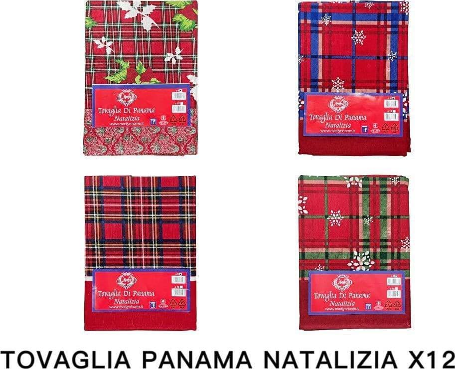TOVAGLIA NATALIZIA PANAMA TESSUTO RESISTENTE TEMA NATALE VARIE FANTASIE 12 POSTI in Tovaglie Trade Shop italia - Napoli, commercioVirtuoso.it