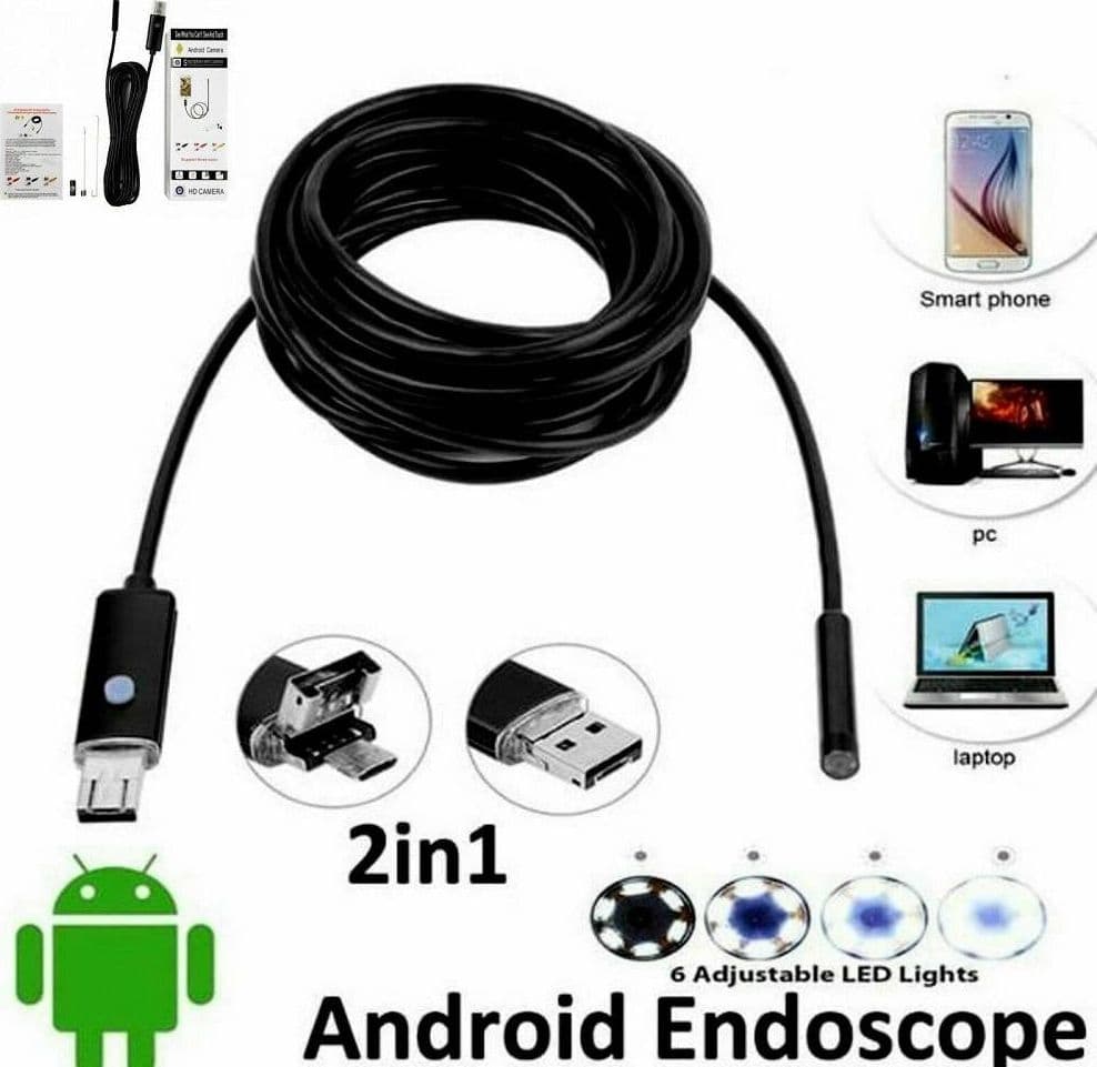 TELECAMERA ENDOSCOPICA 2 METRI TUBO FLESSIBILE USB 6 LED IMPERMEABILE ISPEZIONE in Telecamere di ispezione Trade Shop italia - Napoli, commercioVirtuoso.it