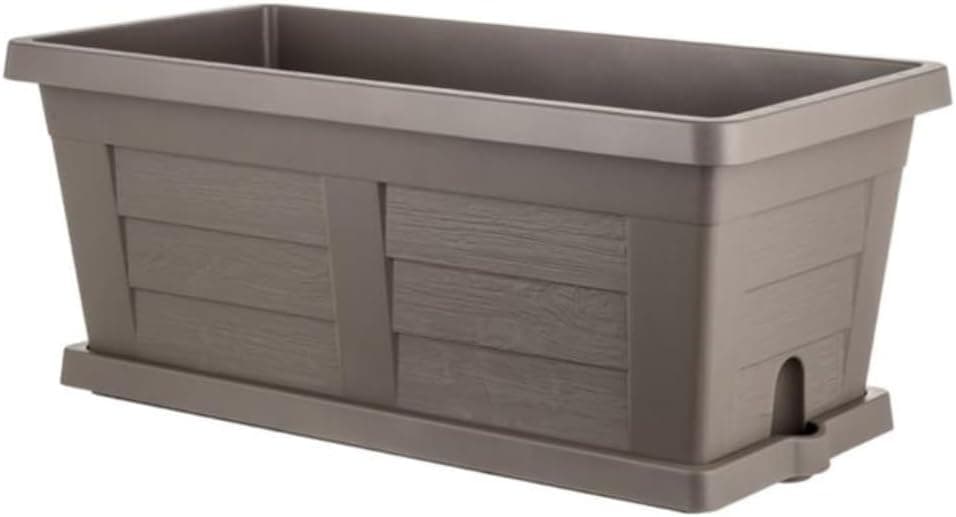 FIORIERA RETTANGOLARE cm 40 x 21,5 x 17 - cappuccino (con sottovaso) in prodotto EuroStore07 - Alatri, commercioVirtuoso.it