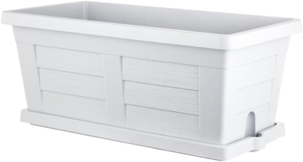 FIORIERA RETTANGOLARE cm 40 x 21,5 x 17 - ghiaccio (con sottovaso) in prodotto EuroStore07 - Alatri, commercioVirtuoso.it