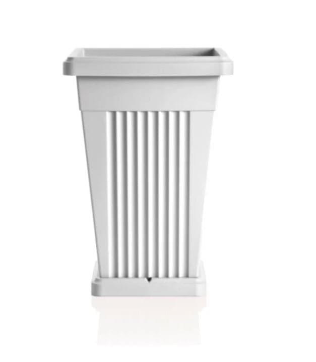 VASO 'PIRAMIDE' cm 40 x 40 x h 59 Lt. 50 bianco In polipropilene. Con sottovaso. in prodotto EuroStore07 - Alatri, commercioVirtuoso.it
