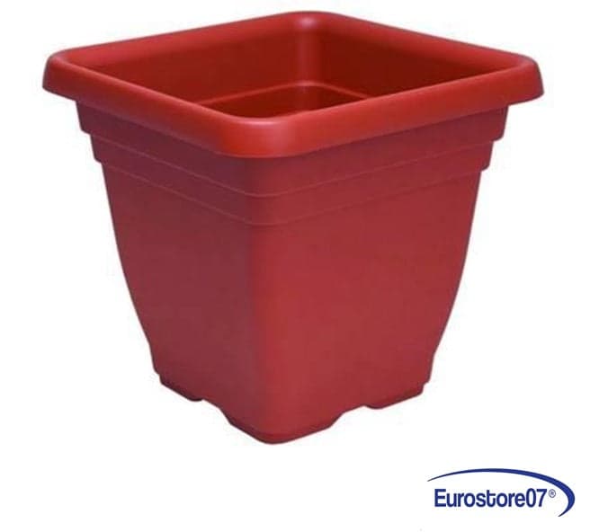 VASO QUADRO LAURUS in plastica - colore terracotta - cm.30x30x28h. FER 289726