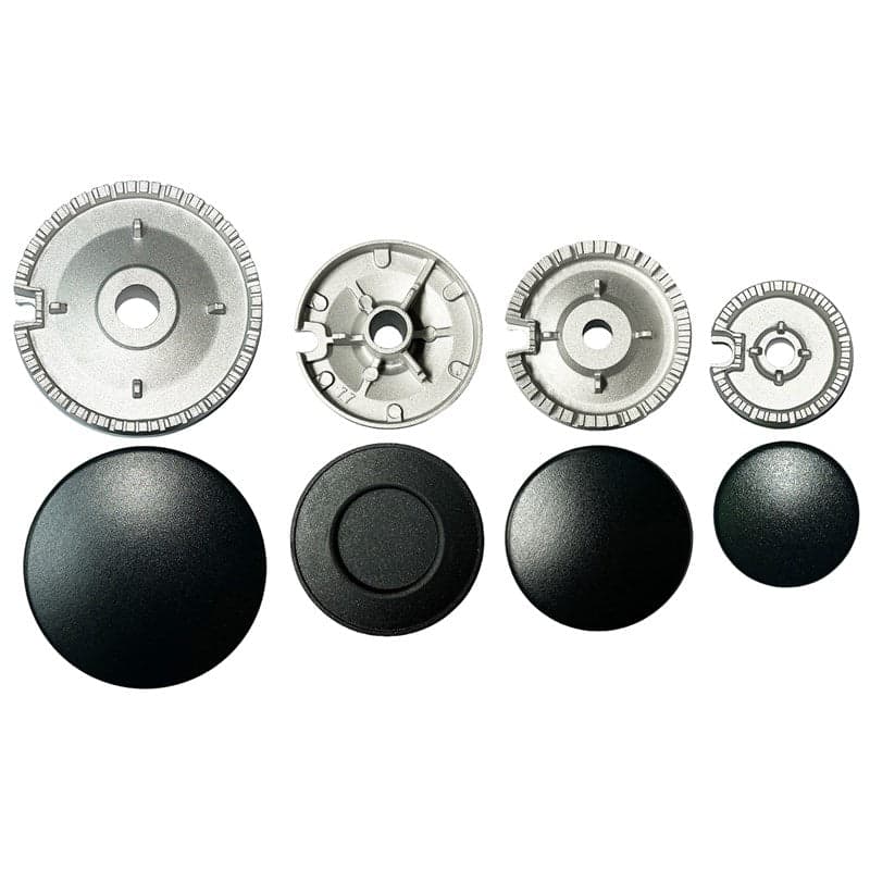 Kit 4 Bruciatori BEKO con Piattelli Spartifiamma nero opaco 223244072-219244030 in prodotto EuroStore07 - Alatri, commercioVirtuoso.it