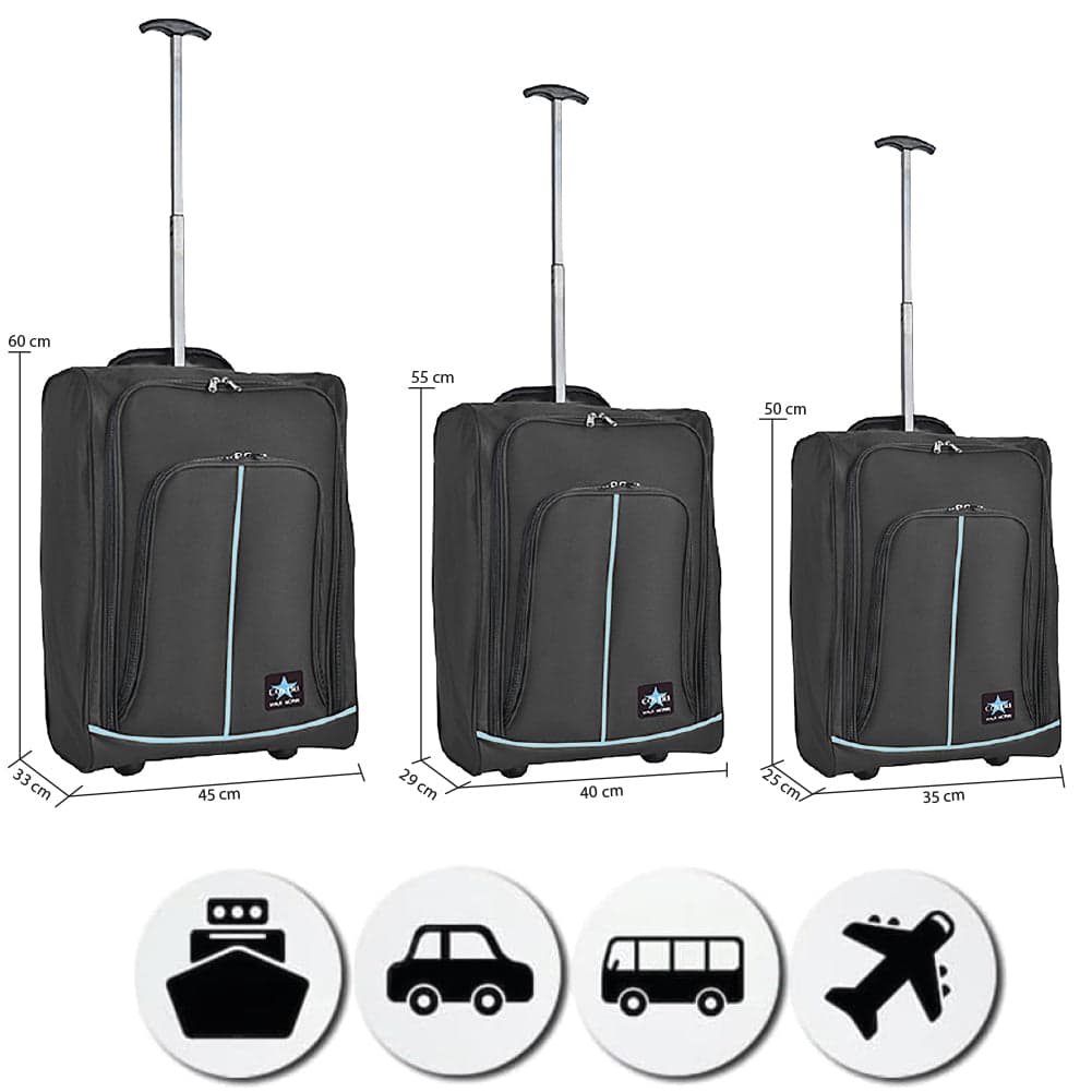 Set 3 Valigie Morbide Trolley da Viaggio Bagaglio a Mano con Ruote h50-55-60 cm in Set di valigie Danyx - Casoria, commercioVirtuoso.it