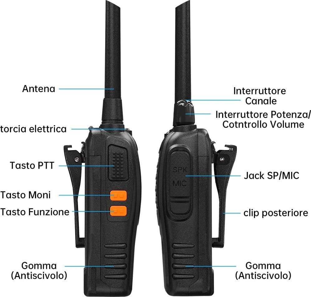 COPPIA RICETRASMITTENTE WALKIE TALKIE PORTATILE 16 CANALI 3.7 V 400 - 470 MHZ in Ricetrasmettitori Trade Shop italia - Napoli, commercioVirtuoso.it