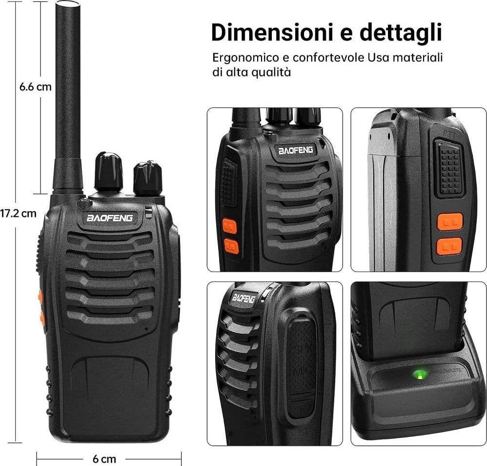 COPPIA RICETRASMITTENTE WALKIE TALKIE PORTATILE 16 CANALI 3.7 V 400 - 470 MHZ in Ricetrasmettitori Trade Shop italia - Napoli, commercioVirtuoso.it