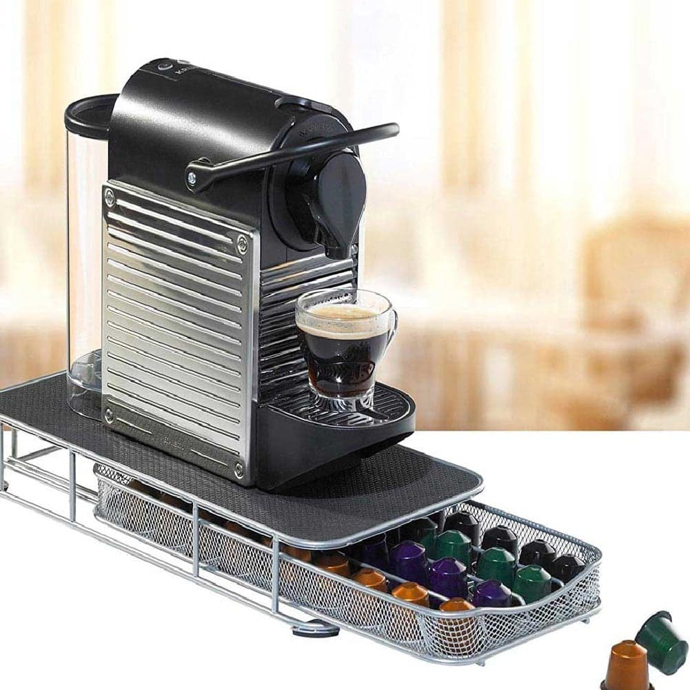 Contenitore Cassetto Porta Capsule Caffè Metallo Estraibile Silver 40 Cialde in Porta capsule Danyx - Casoria, commercioVirtuoso.it
