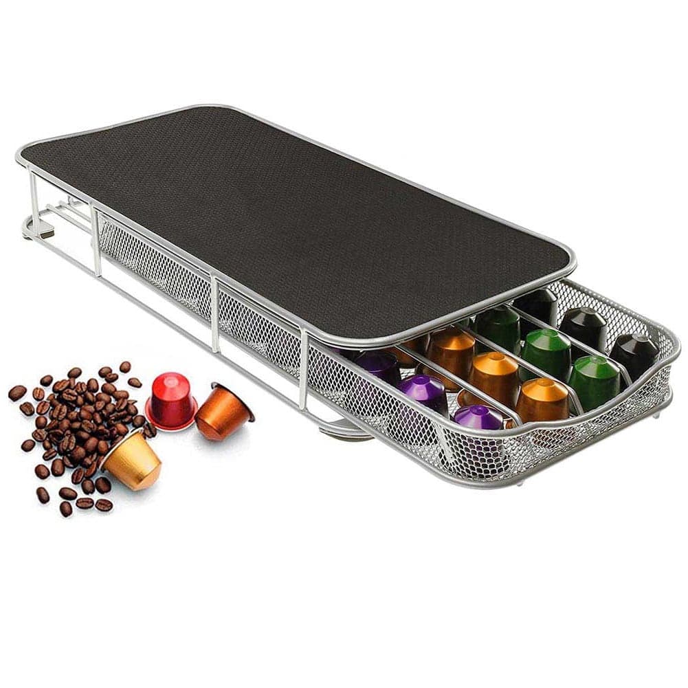 Contenitore Cassetto Porta Capsule Caffè Metallo Estraibile Silver 40 Cialde in Porta capsule Danyx - Casoria, commercioVirtuoso.it