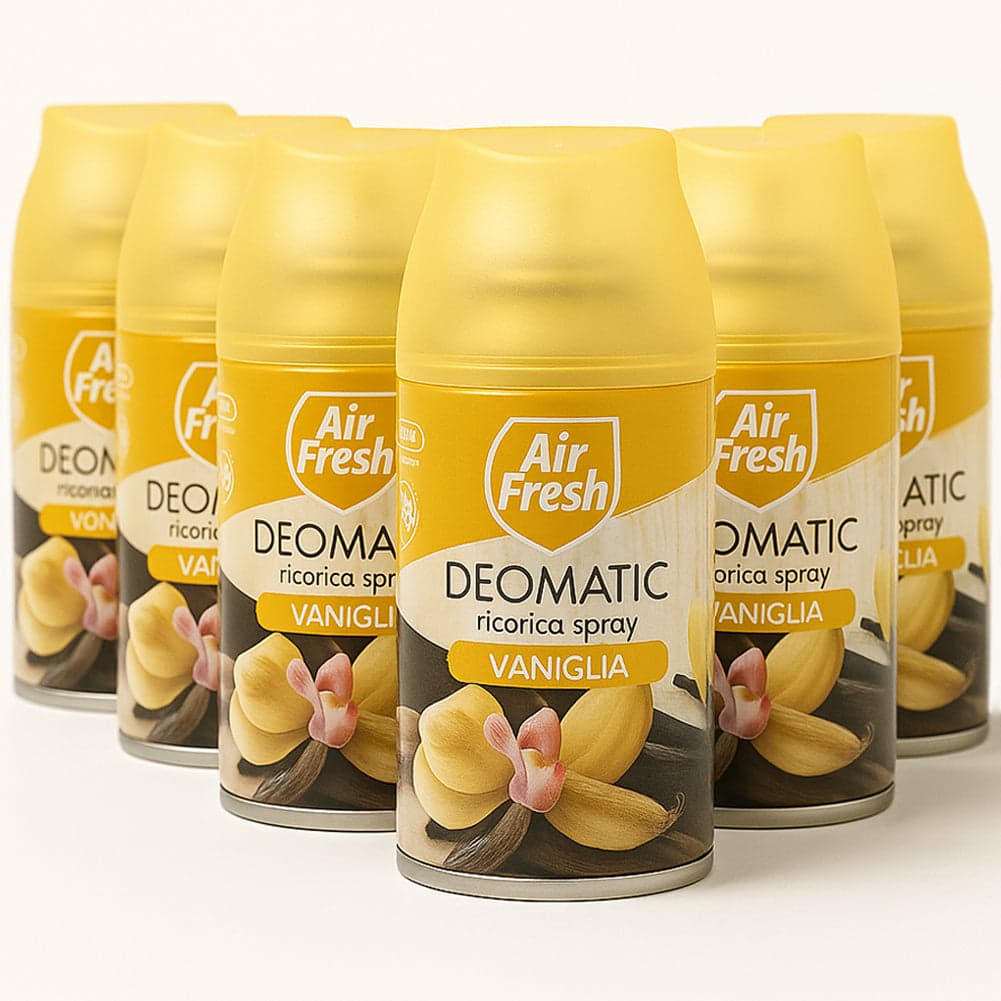 Air Fresh Deomatic Ricariche Profumatore Ambiente 6x250ml Spray Vaniglia Antiodore in Spray profumati per la stanza Danyx - Casoria, commercioVirtuoso.it