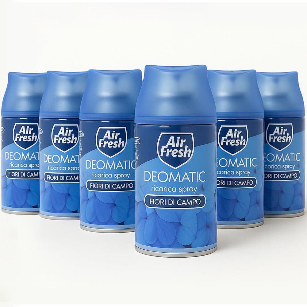 Air Fresh Deomatic Ricariche Profumatore Ambiente 6x250ml Spray Fiori di Campo Antiodore in Spray profumati per la stanza Danyx - Casoria, commercioVirtuoso.it