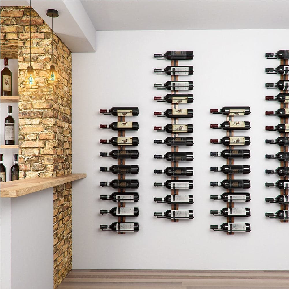 Set 3 Portabottiglie da Muro in Ferro e Legno Stile Industriale per vino da 750 ml in Porta bottiglie da vino Danyx - Casoria, commercioVirtuoso.it