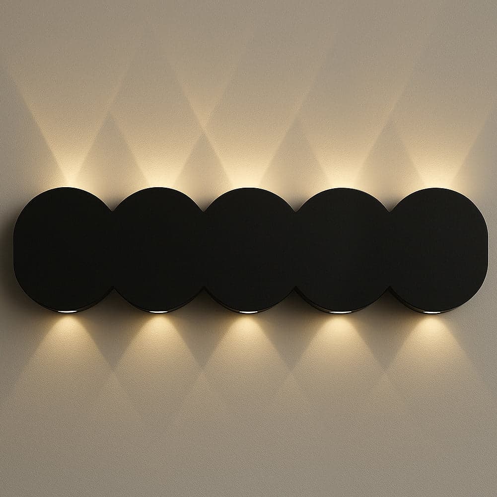 Applique da Muro LED 10Luci Bianco Caldo Esterno Interno Alluminio 26x8x3 cm Nero in Lampade da parete Danyx - Casoria, commercioVirtuoso.it