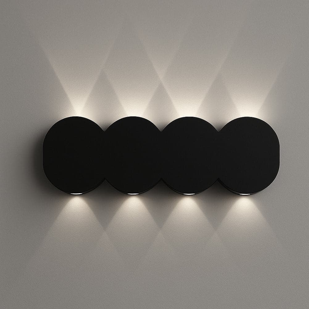 Applique da Muro LED 8 Luci Bianco Freddo Esterno Interno Alluminio 21x8x3 cm Nero in Lampade da parete Danyx - Casoria, commercioVirtuoso.it