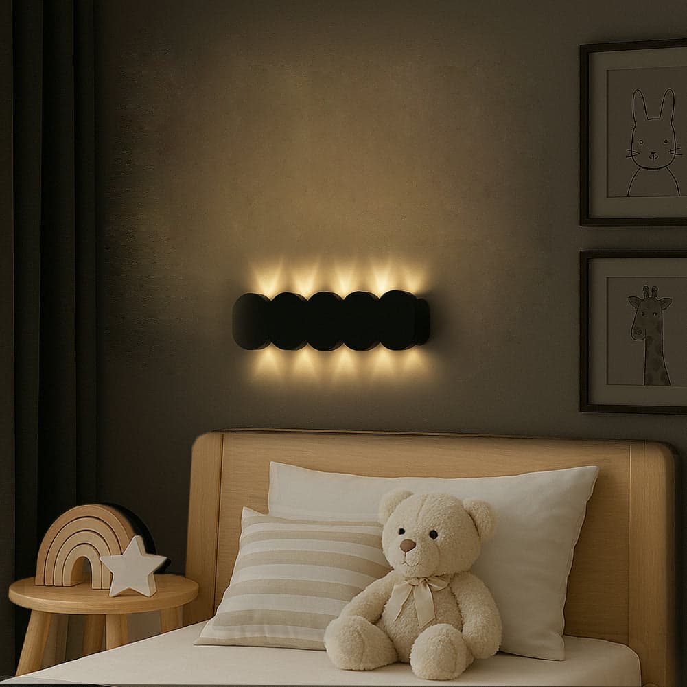 Applique da Muro LED 10Luci Bianco Caldo Esterno Interno Alluminio 26x8x3 cm Nero in Lampade da parete Danyx - Casoria, commercioVirtuoso.it