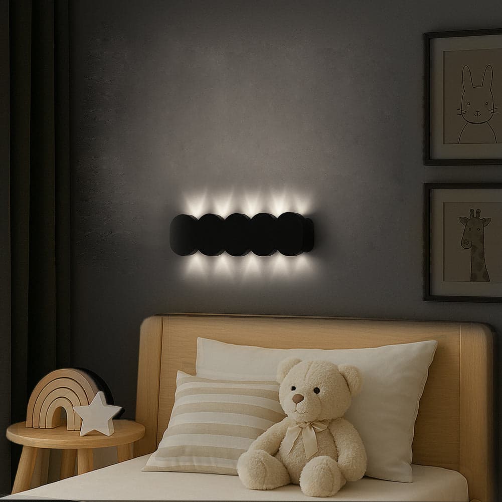 Applique da Muro LED 10Luci Bianco Freddo Esterno Interno Alluminio 26x8x3 cm Nero in Lampade da parete Danyx - Casoria, commercioVirtuoso.it