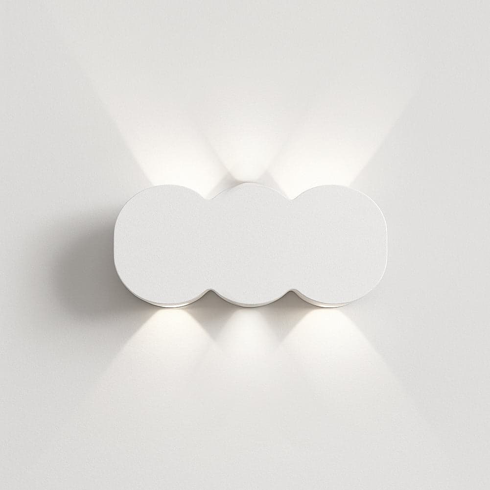 Applique da Muro LED 6 Luci Bianco Freddo Esterno Interno Alluminio 15x8x3 cm Bianco