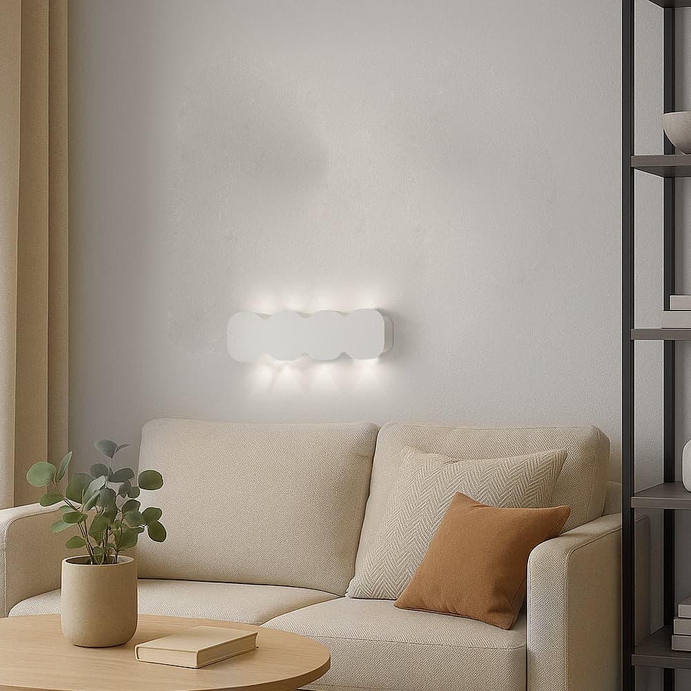 Applique da Muro LED 8 Luci Bianco Freddo Esterno Interno Alluminio 21x8x3 cm Bianco in Lampade da parete Danyx - Casoria, commercioVirtuoso.it