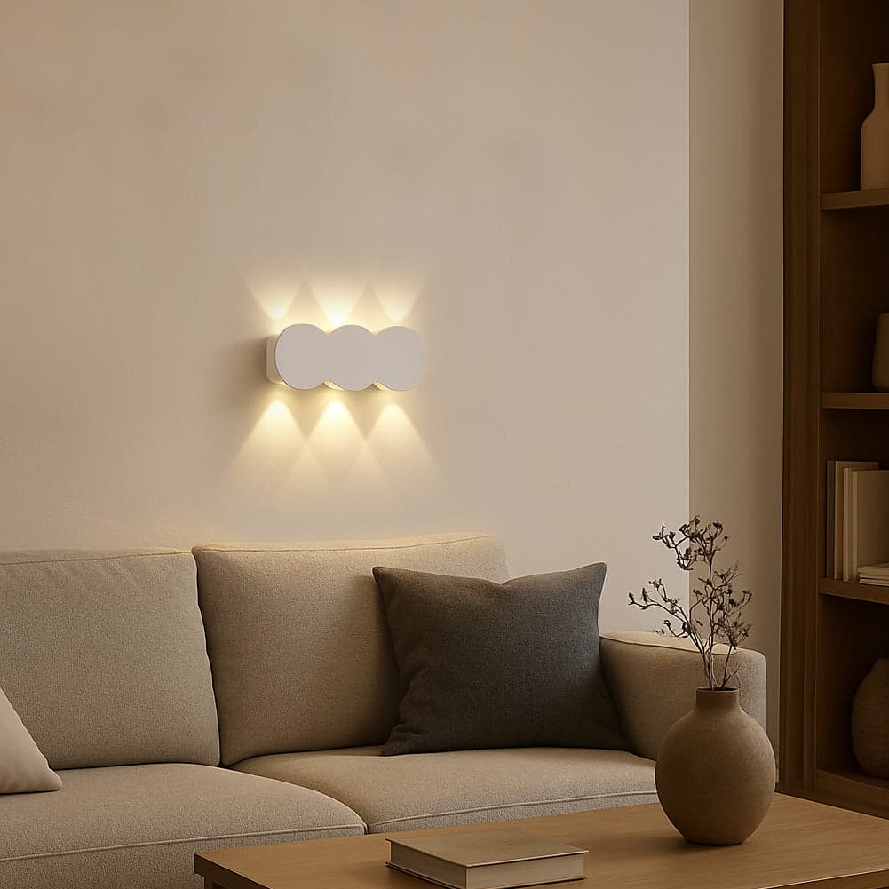 Applique da Muro LED 6 Luci Bianco Caldo Esterno Interno Alluminio 15x8x3 cm Bianco in Lampade da parete Danyx - Casoria, commercioVirtuoso.it